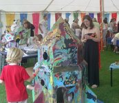 Painting a cardboard rocket