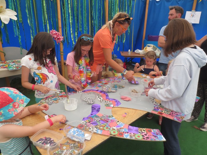 Decoupage elephant at Green Man 2016