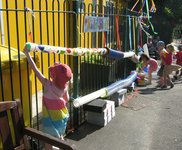 Ball run on the railings at Windmill Hill City Farm