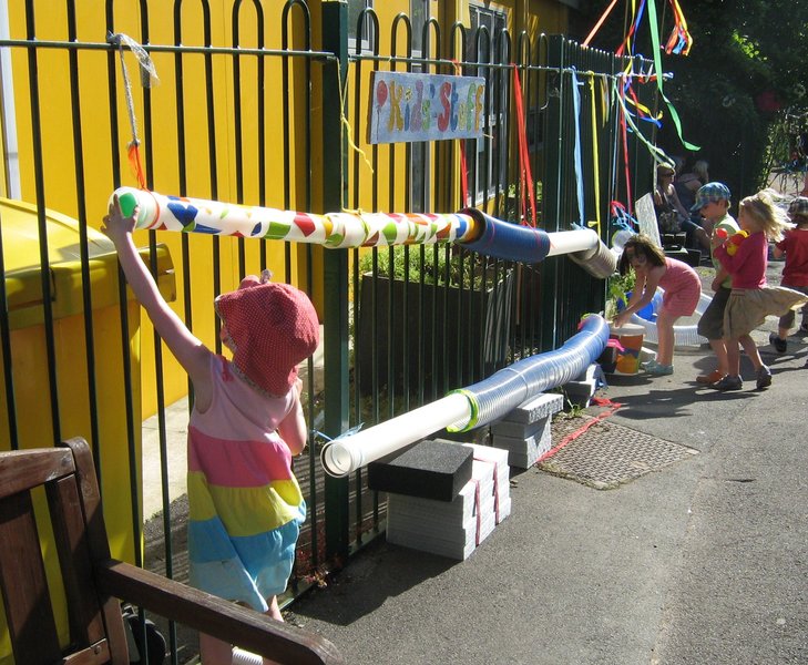 Ball run on the railings at Windmill Hill City Farm